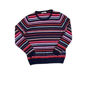 Woolovers Cahmere and Merino Wool Multi Striped Pullover‎ Sweater, Size Medium